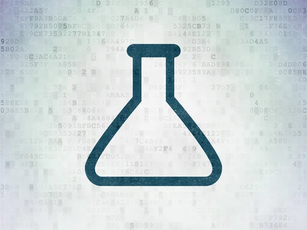 Science concept: Flask on Digital Data Paper background — Stock Photo, Image