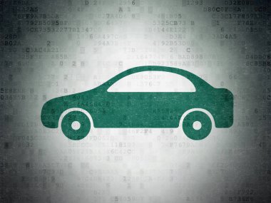 Tatil kavramı: dijital veri kağıt arka plan üzerinde araba