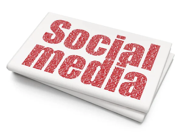 Conceito de rede social: Mídia social em fundo de jornal em branco — Fotografia de Stock