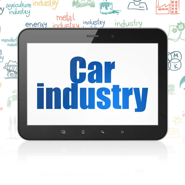 Conceito da indústria: Tablet Computer with Car Industry em exibição — Fotografia de Stock