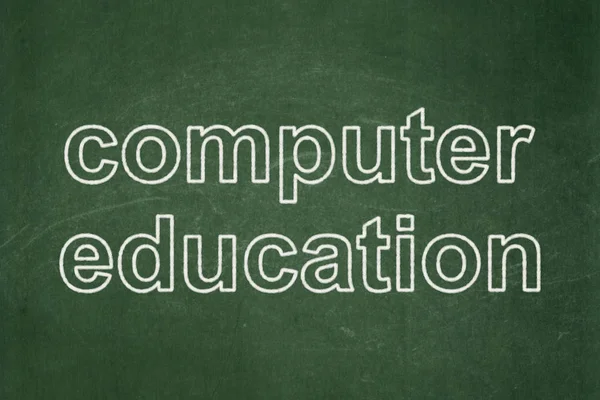 Learning concept: Computer Education on chalkboard background — Stock Photo, Image