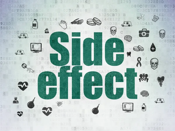 Geneeskunde concept: Side Effect op digitale Data-Paper achtergrond — Stockfoto