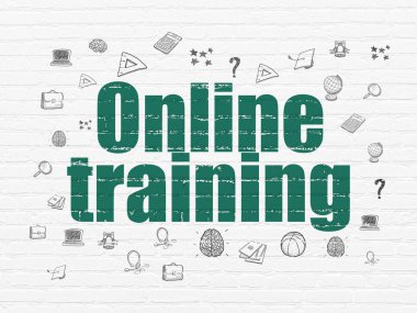 Kavram öğrenme: Online Eğitim duvar arka plan üzerinde