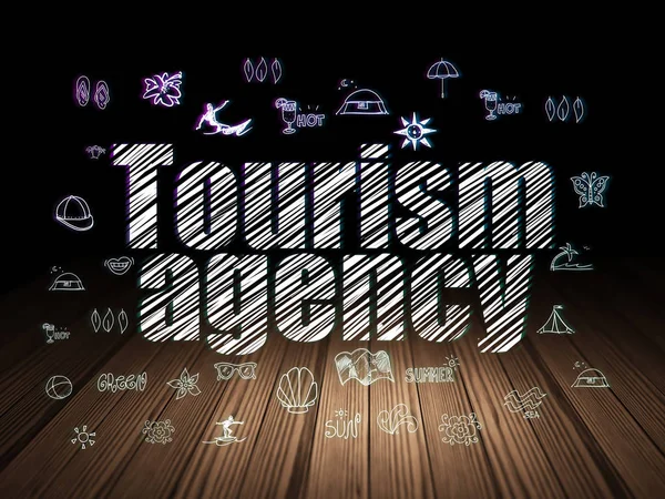 Concept de voyage : Agence de Tourisme en chambre noire grunge — Photo