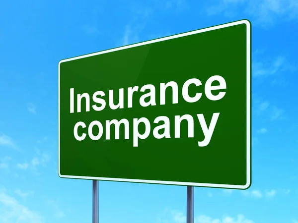 Biztosítási koncepciót: Insurance Company közúti jel háttér — Stock Fotó