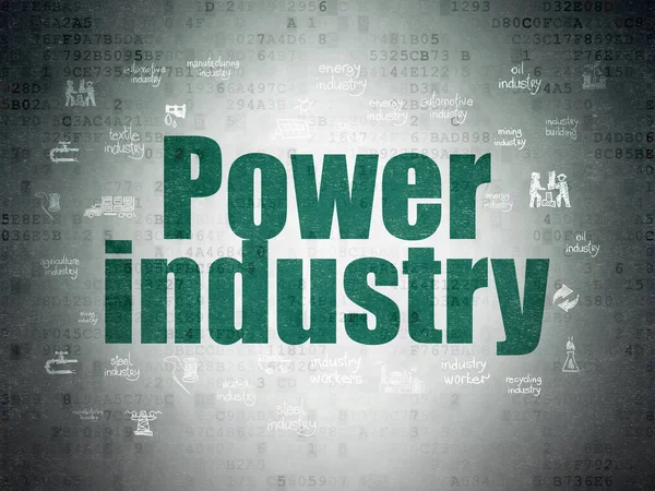 Concept de l'industrie : Power Industry on Digital Data Paper background — Photo