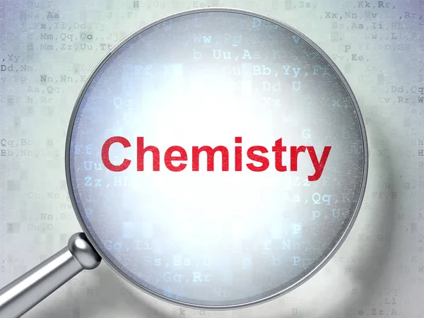 Vzdělávací koncepce: chemie s optické sklo — Stock fotografie