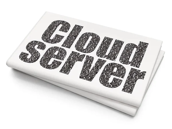 Cloud-Technologie-Konzept: Cloud-Server auf leerem Zeitungshintergrund — Stockfoto
