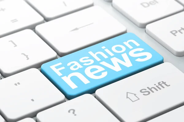 Concetto di notizie: Fashion News su sfondo tastiera del computer — Foto Stock