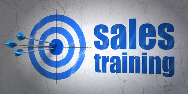 Marketing concept: target en verkoop Training op muur achtergrond — Stockfoto