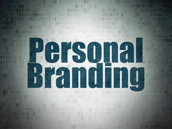 Reklam kavramı: dijital veri kağıt arka plan üzerinde kişisel marka — Stok fotoğraf