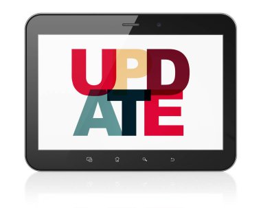 Web tasarım konsepti: Tablet bilgisayar ekranda güncelleme ile