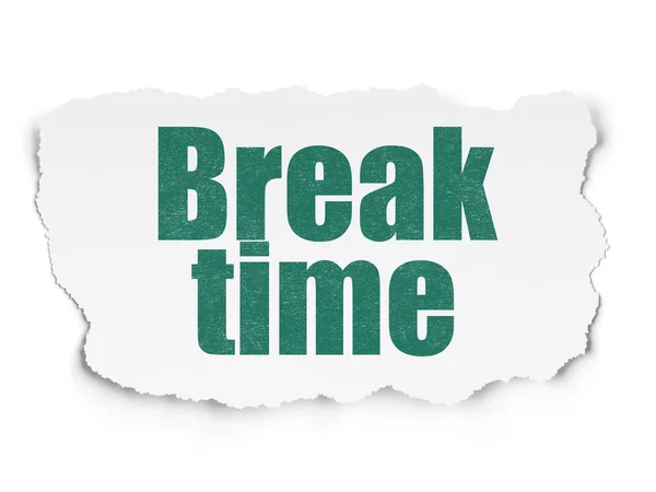 Timeline concept: Break Time on Torn Paper background — Stock Photo, Image