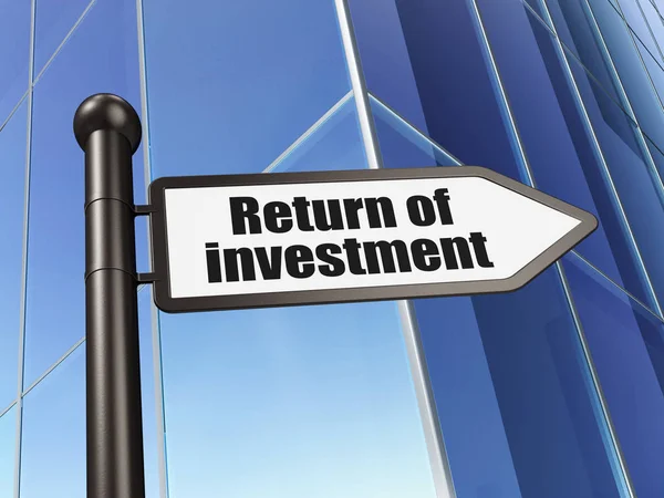 Finance concept: sign Return of Investment on Building background — Stock Photo, Image