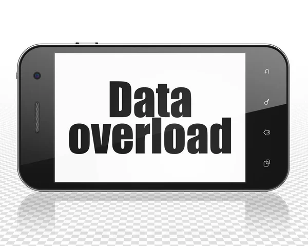 Information koncept: Smartphone med Data överbelastning på displayen — Stockfoto