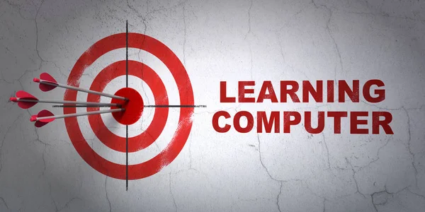 Kavram öğrenme: hedef ve öğrenme bilgisayar duvar arka plan üzerinde — Stok fotoğraf