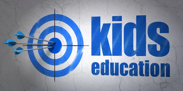 Education concept: target and Kids Education on wall background — Stock Photo, Image