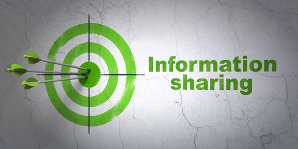 Data concept: target and Information Sharing on wall background — Stock Photo, Image