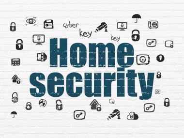 Gizlilik kavramı: ev güvenlik duvarı arka plan üzerinde