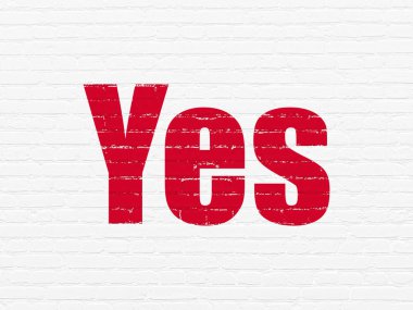 Ekonomi kavramı: Evet duvar arka plan üzerinde