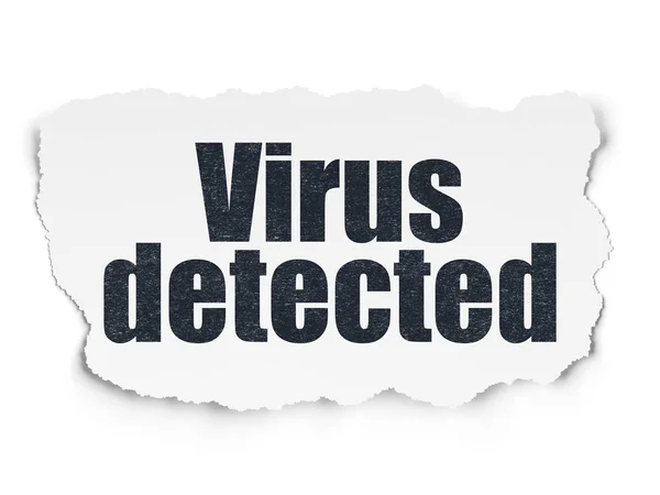 Bescherming concept: Virus speurder op gescheurd papier achtergrond — Stockfoto