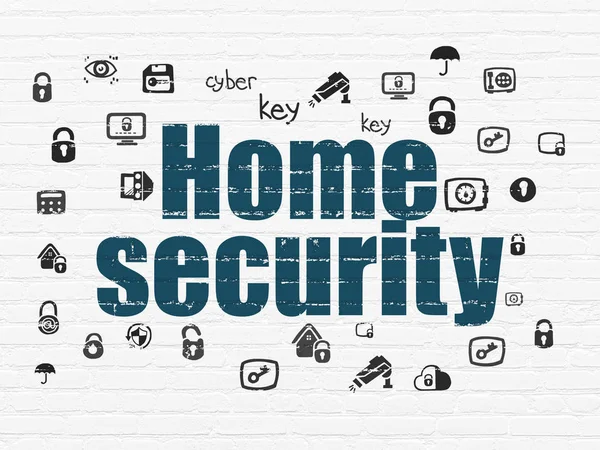 Концепция конфиденциальности: Home Security on wall background — стоковое фото