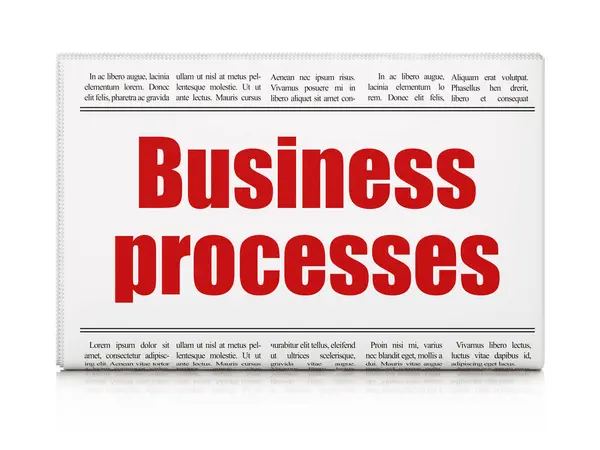 Conceito de negócio: manchete de jornal Processos de negócios — Fotografia de Stock