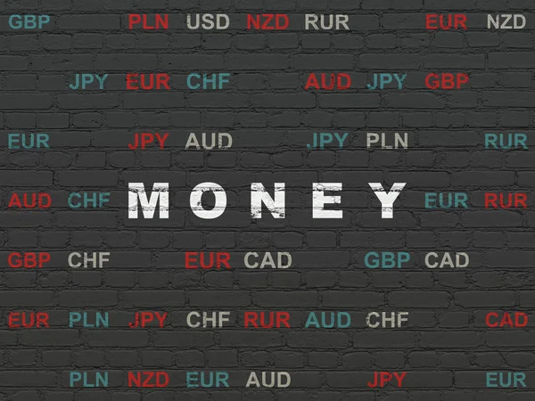 Finanční koncept: peníze na zeď na pozadí — Stock fotografie