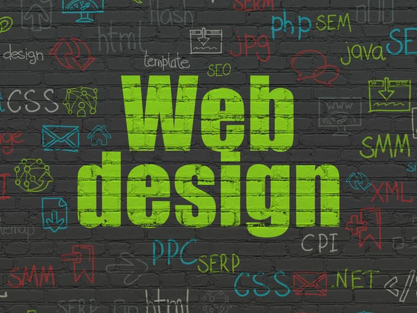 Concetto di Web design: Web Design sullo sfondo della parete — Foto Stock