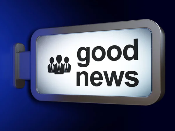 News concept: Good News and Business People on billboard background — Stock Photo, Image