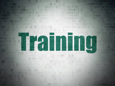 Eğitim kavramı: dijital veri kağıt arka plan üzerinde eğitim