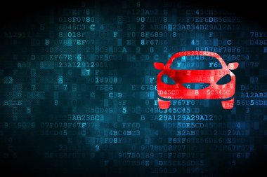 Tatil kavramı: dijital arka plan üzerinde araba