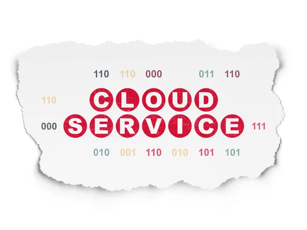 Cloud networking concept: Cloud Service on Torn Paper background — Stock Photo, Image