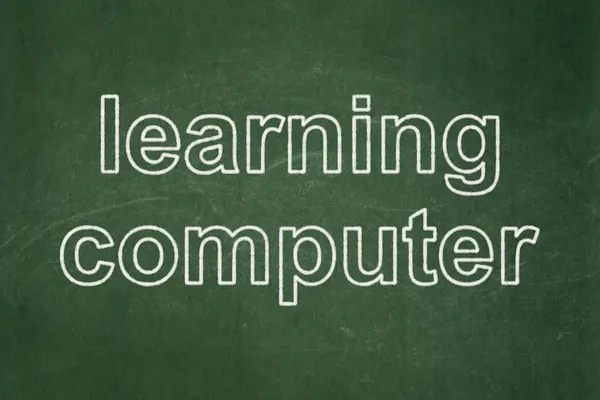 Studying concept: Learning Computer on chalkboard background — Stock Photo, Image