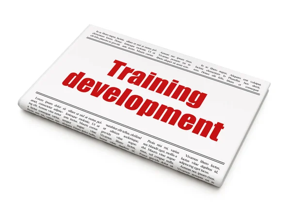 Concepto de aprendizaje: titular del periódico Training Development —  Fotos de Stock