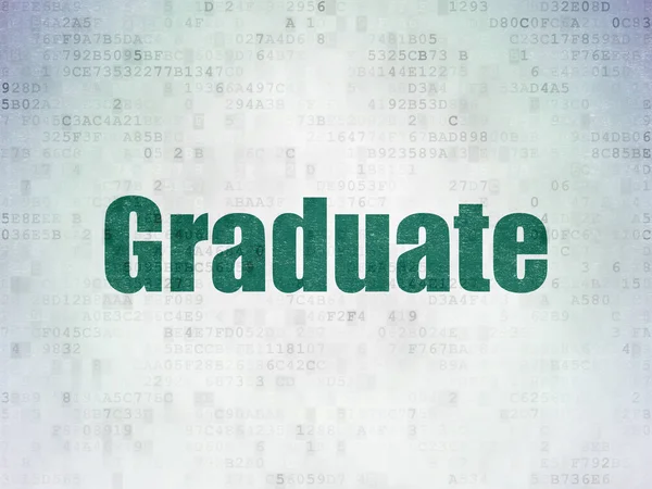 Education concept: Graduate on Digital Data Paper background — Stock Photo, Image