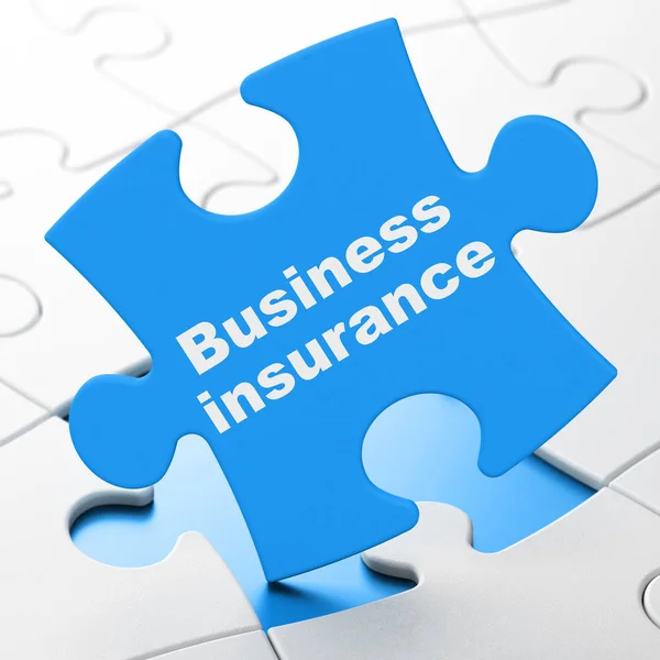 Concepto de seguro: Seguro de negocios en el fondo del rompecabezas —  Fotos de Stock
