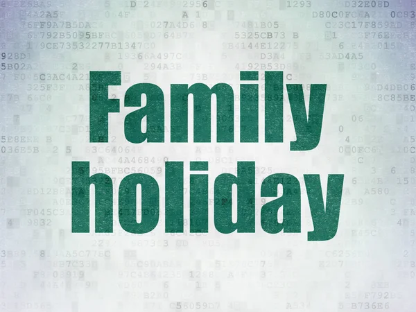 Tourism concept: Family Holiday on Digital Data Paper background — Stock Photo, Image