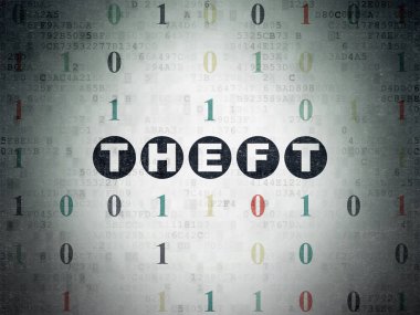 Gizlilik kavramı: hırsızlık dijital veri kağıt arka plan üzerinde