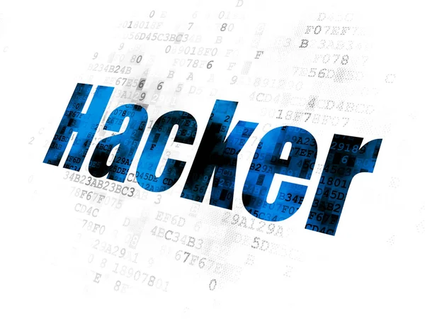 Concepto de seguridad: Hacker sobre fondo digital — Foto de Stock