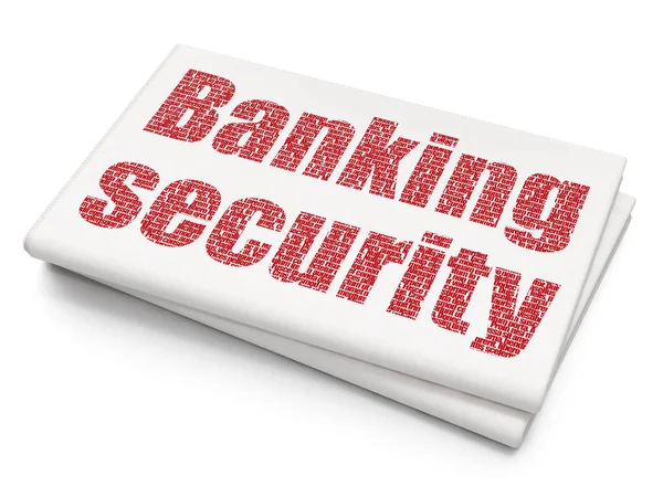 Концепция конфиденциальности: Банковская безопасность на фоне чистых газет — стоковое фото