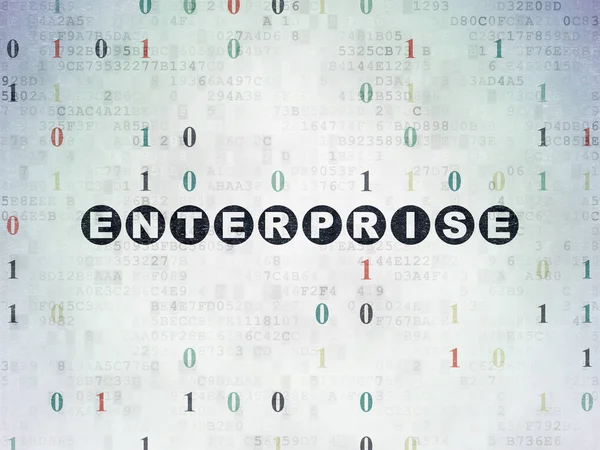 Finanční koncept: Enterprise na digitální Data papírové pozadí — Stock fotografie