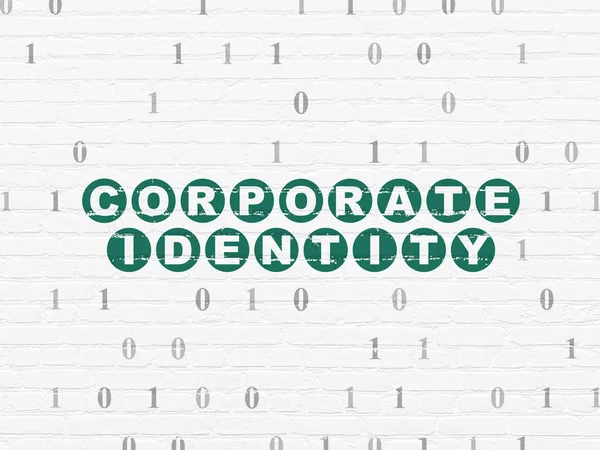 Obchodní koncept: Corporate Identity na zeď na pozadí — Stock fotografie