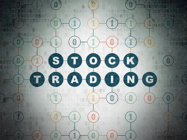 Koncepcja biznesowa: Stock Trading na tle cyfrowych danych papierze — Zdjęcie stockowe