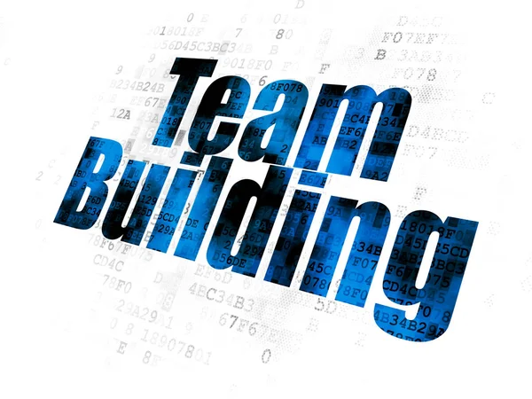 Bedrijfsconcept: teambuilding op digitale achtergrond — Stockfoto