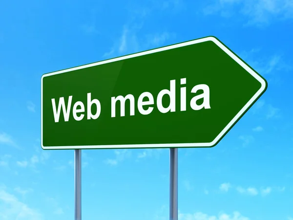 Web development concept: Web Media on road sign background — Stock Photo, Image