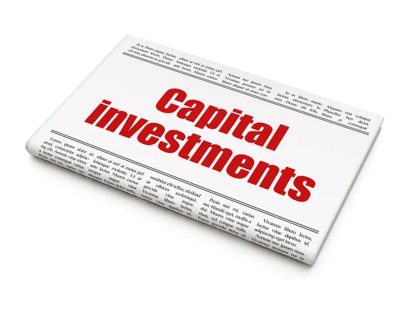 Bankovní koncepce: novinový titulek investice kapitálu — Stock fotografie