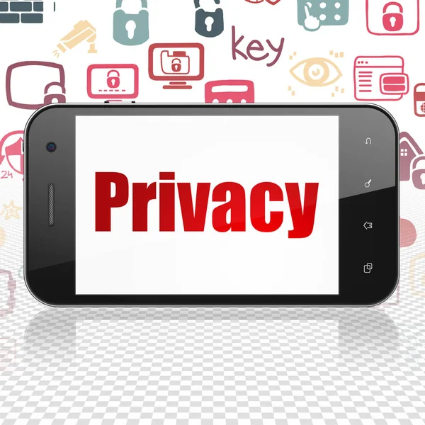 Concetto di sicurezza: Smartphone con Privacy in mostra — Foto Stock