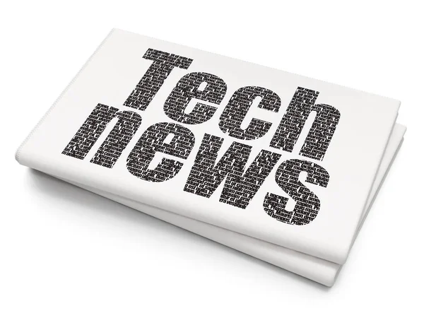 Concept d'actualités : Tech News sur fond de journal vierge — Photo