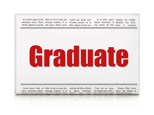 Koncepcja kształcenia: Gazeta headline absolwent — Zdjęcie stockowe